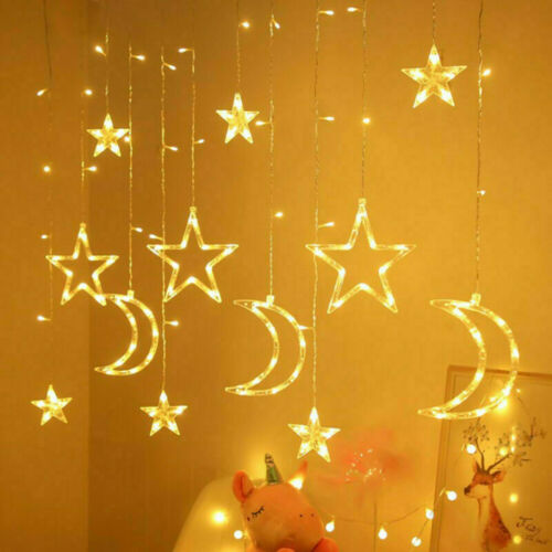 LED Fairy String Window Curtain Lights Star Christmas Xmas Party Home Indoor Curated Room Kits