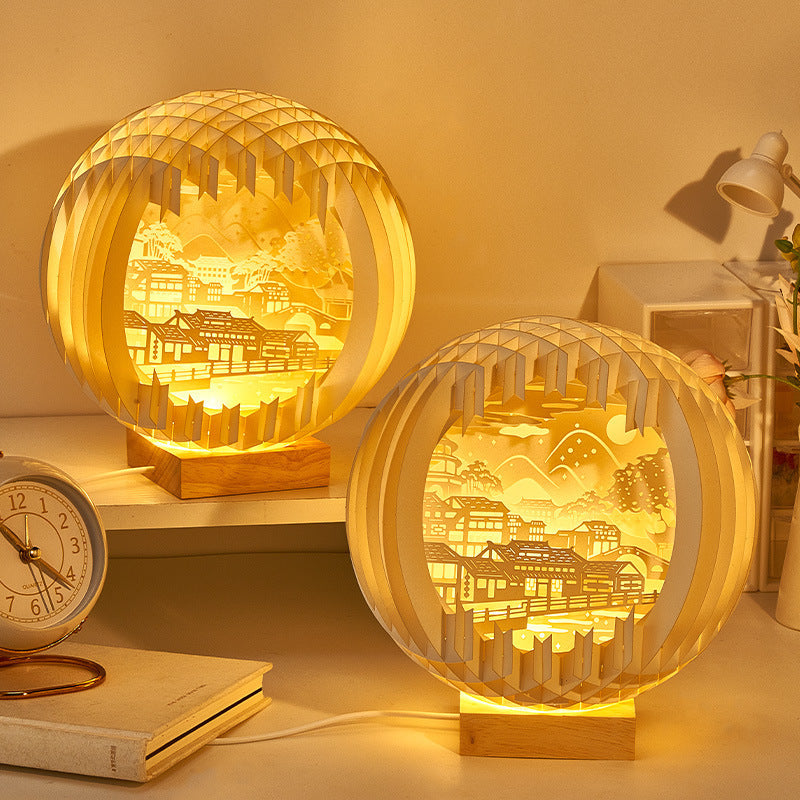 Paper Carving Creative Three-dimensional Small Night Lamp Creative Home Decor Curated Room Kits