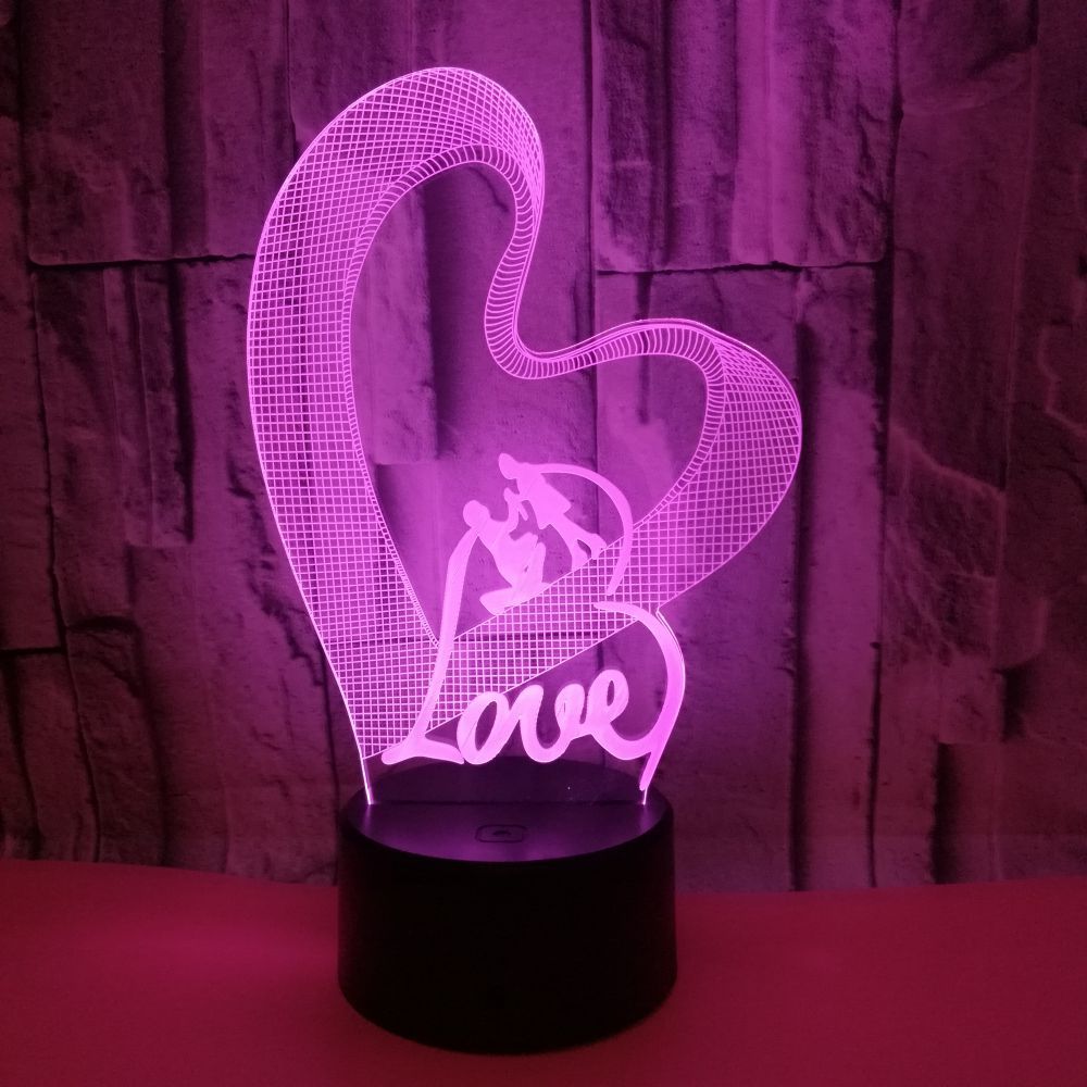 Love LOVE 3D led colorful night light Curated Room Kits
