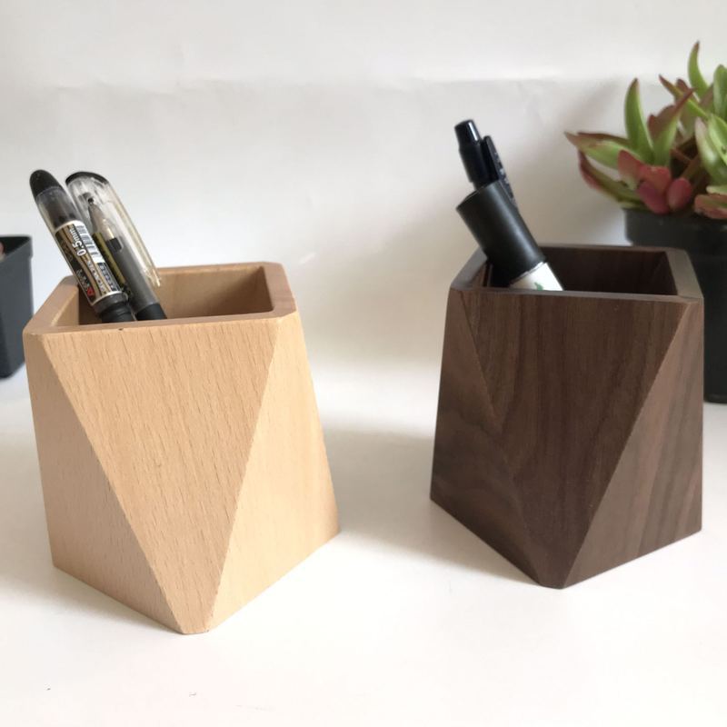 Wooden Pen Holder, Desk Top, Desk Storage Box, Stationery Curated Room Kits