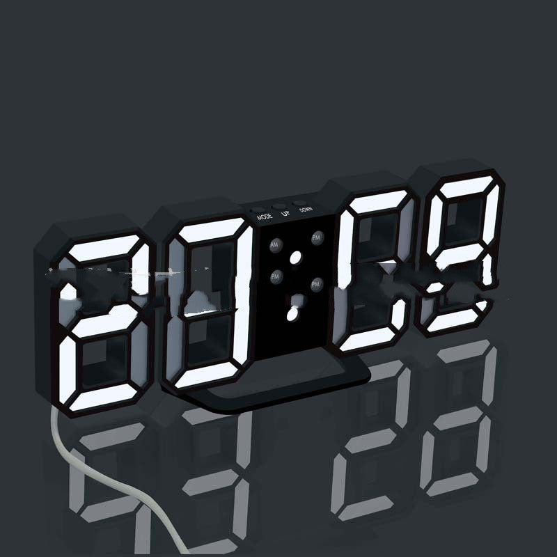 Digital Clock Electronic Alarm Clock Wall Three-dimensional Wall Clock Curated Room Kits
