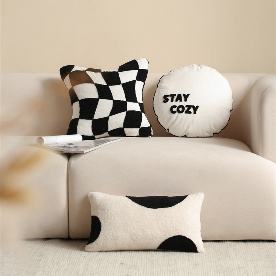 Checkerboard Pillow Living Room Sofa Combination Pillow Set Curated Room Kits