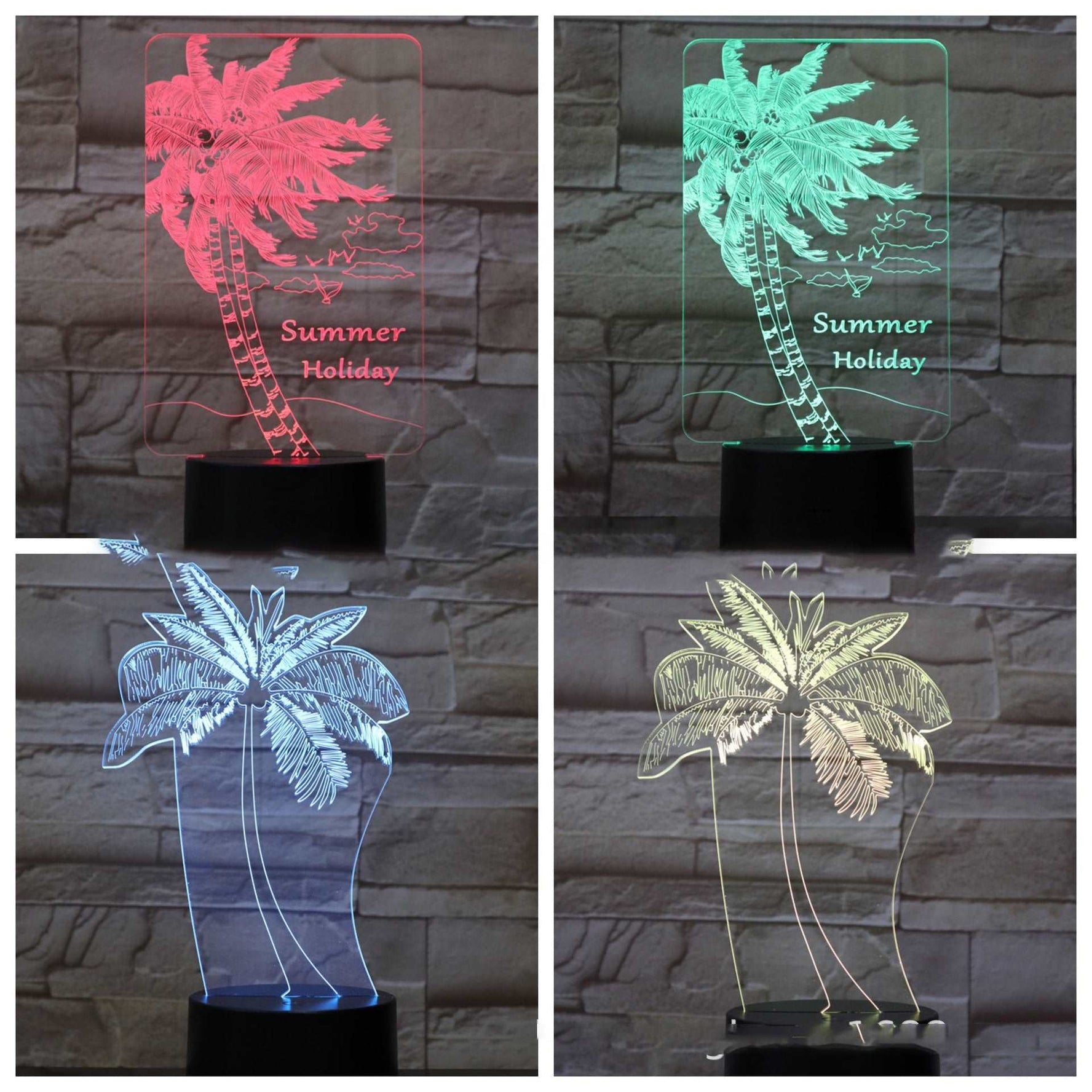 Coconut Palm Tree 3D Illusion Night Light Curated Room Kits
