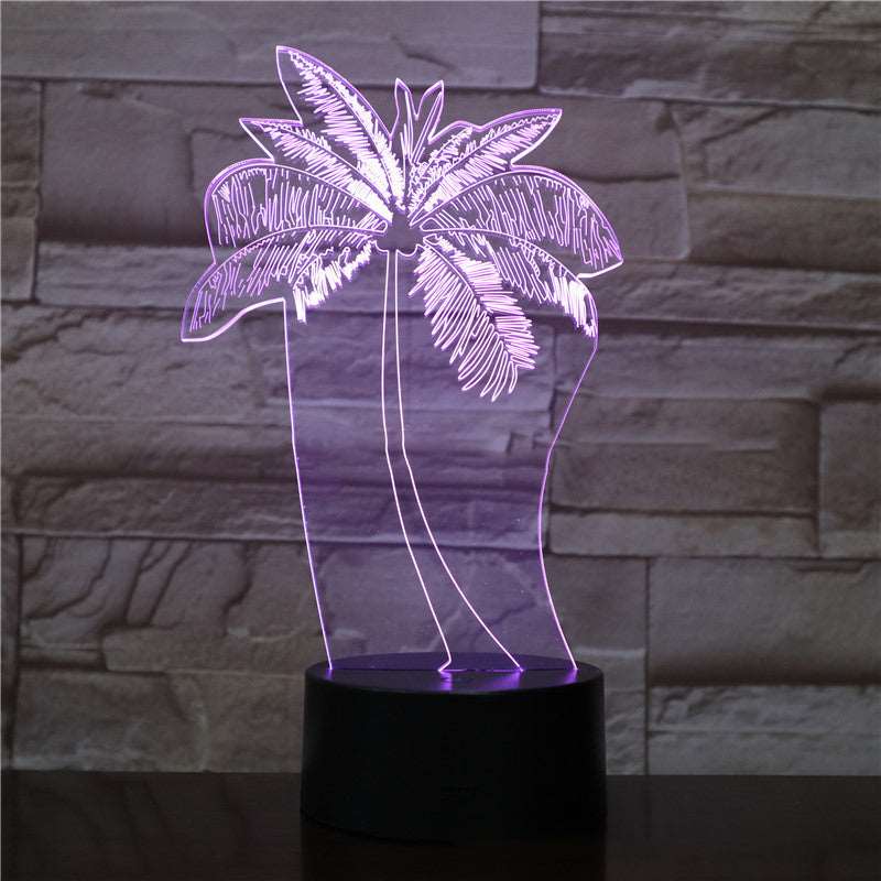 Coconut Palm Tree 3D Illusion Night Light Curated Room Kits
