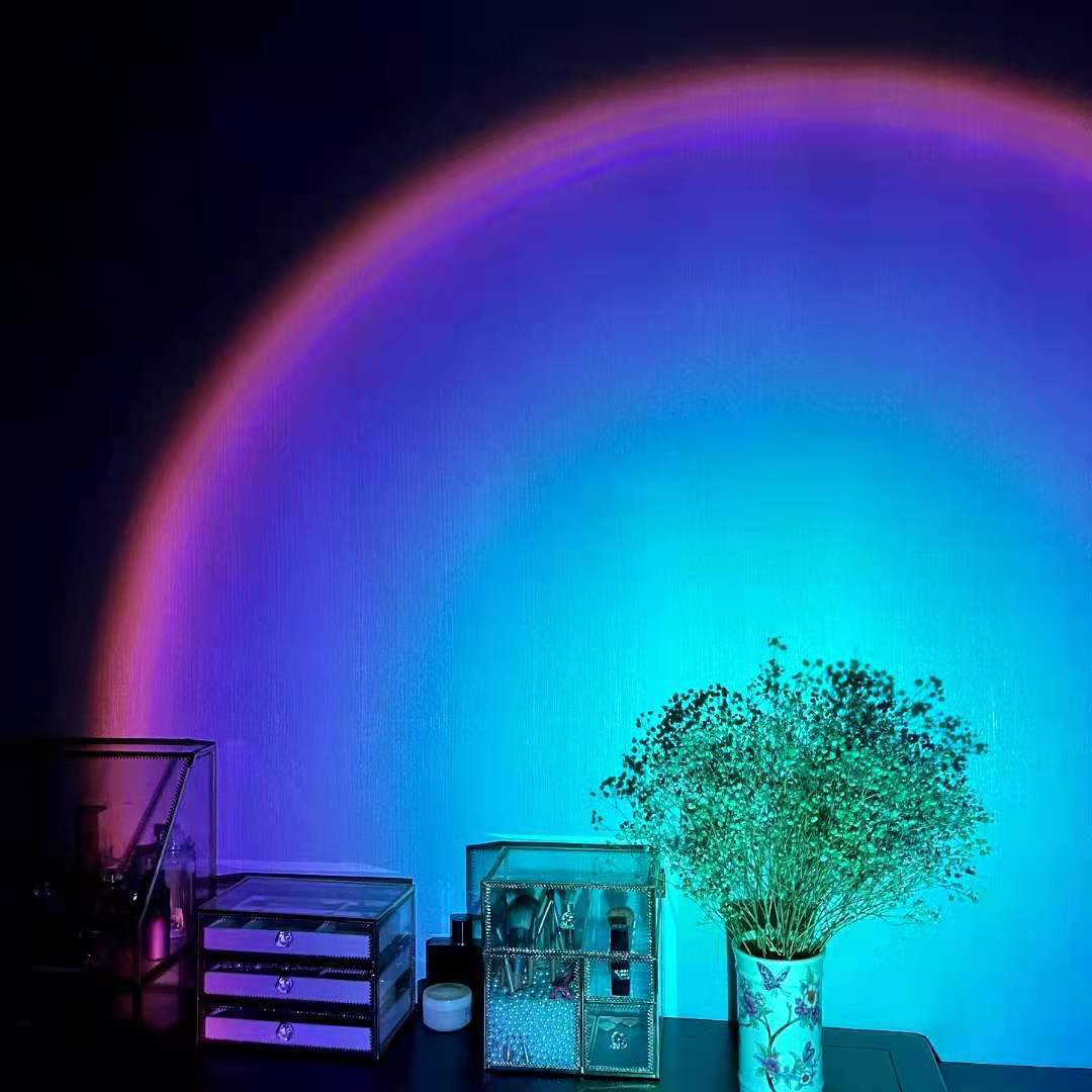 Rechargeable Rainbow Projection Lamp Sunset Lamp Projection Atmosphere Sunset Lamp Curated Room Kits