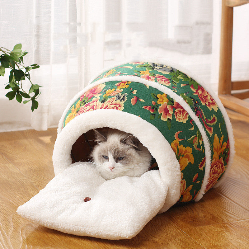 Honey Pot Cat Nest Cartoon Cat Bed House Cave Lounger For Cats Kittens Puppy Kennel Warm Closed Box Cute Pet Sleep Bag Small Dog Curated Room Kits