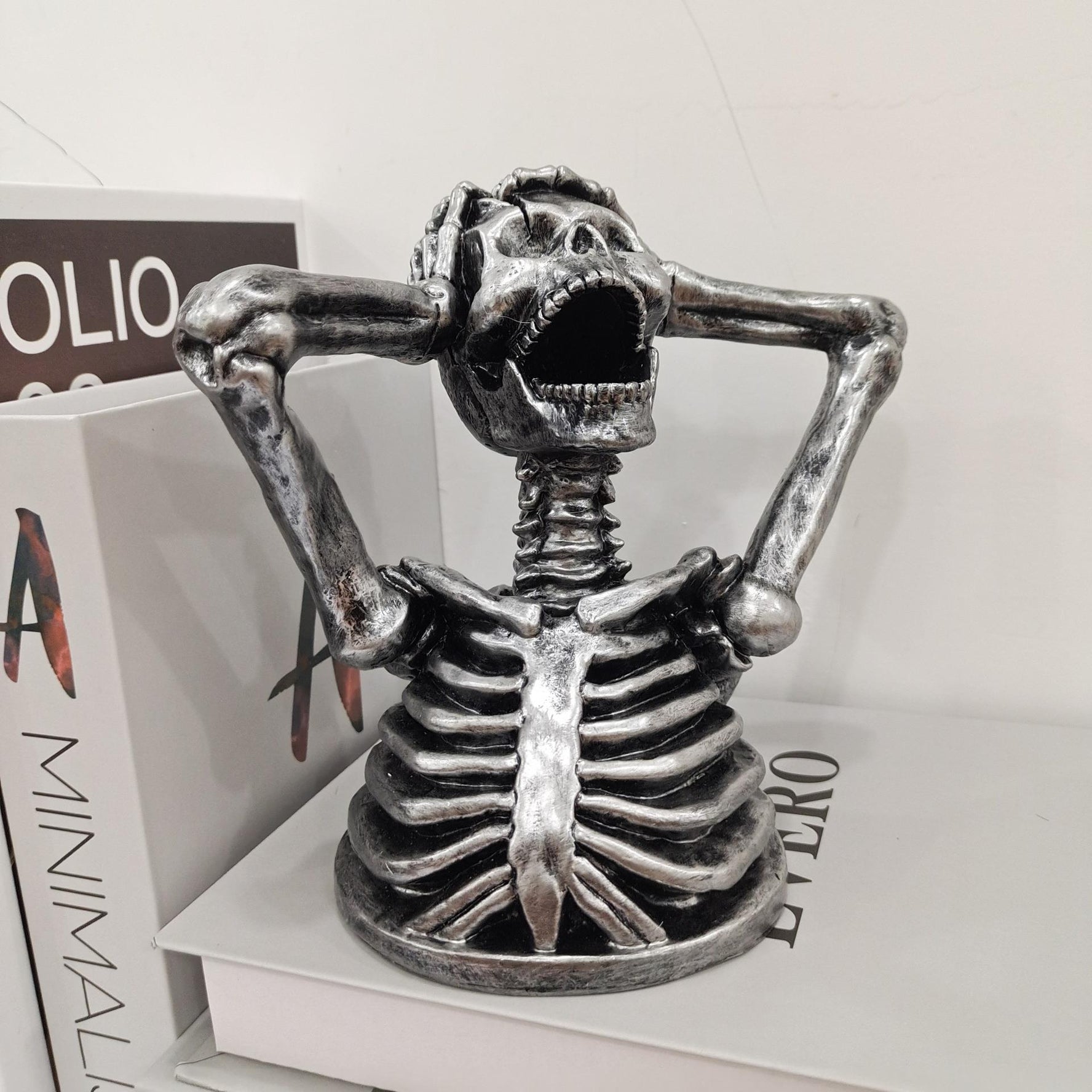Sculpture Breaks Down Madness Skeleton Bust Curated Room Kits