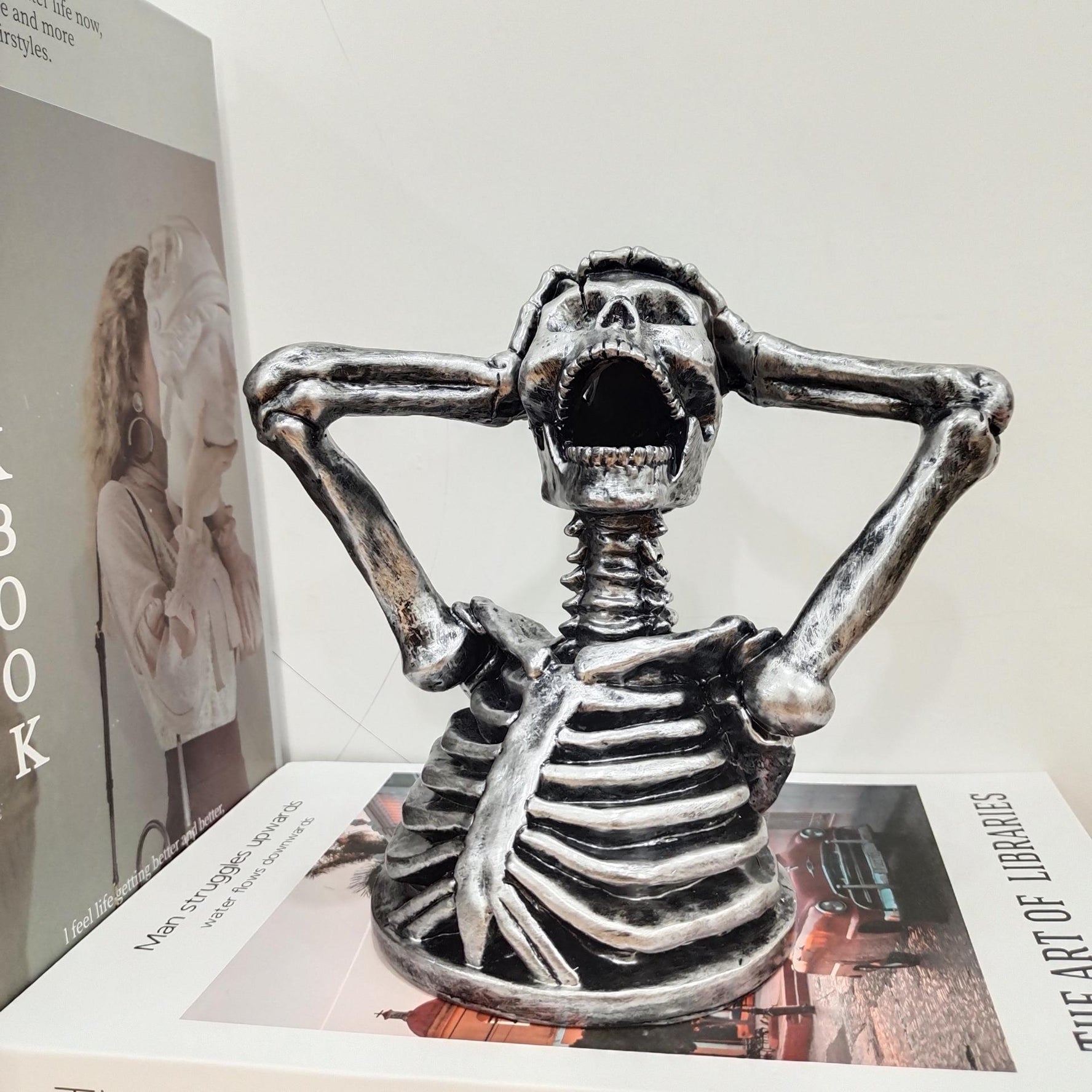 Sculpture Breaks Down Madness Skeleton Bust Curated Room Kits