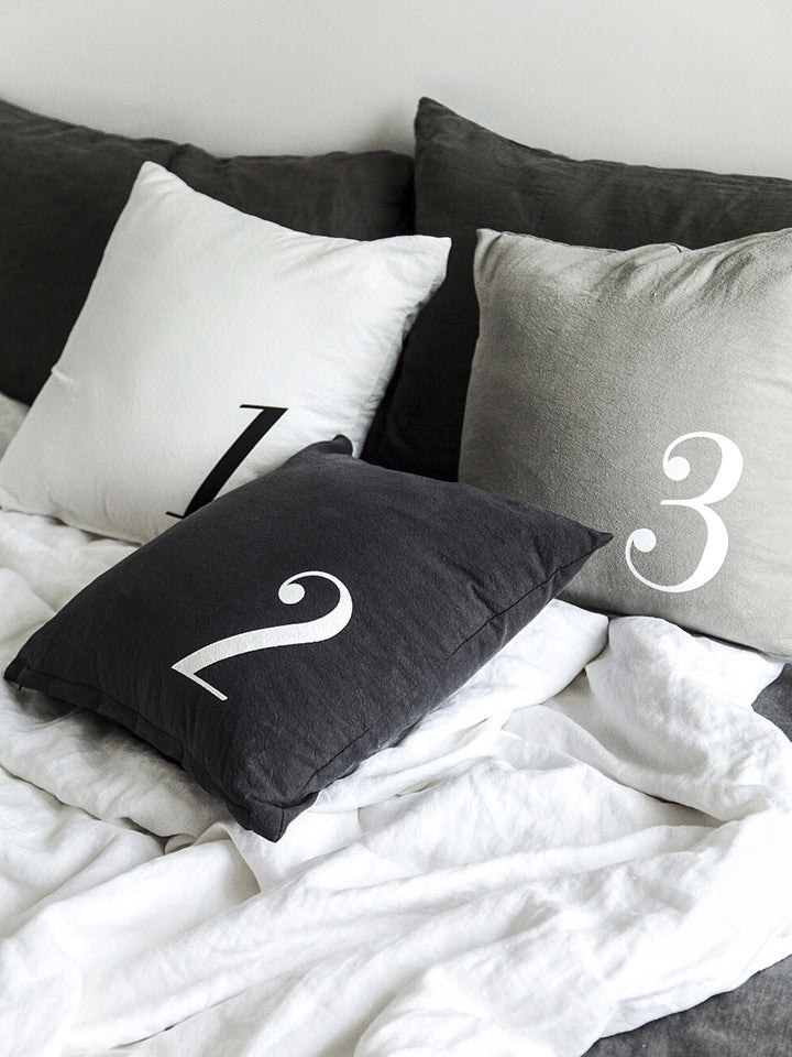 Kye Minimalist Numeric Throw Pillow Cover Curated Room Kits
