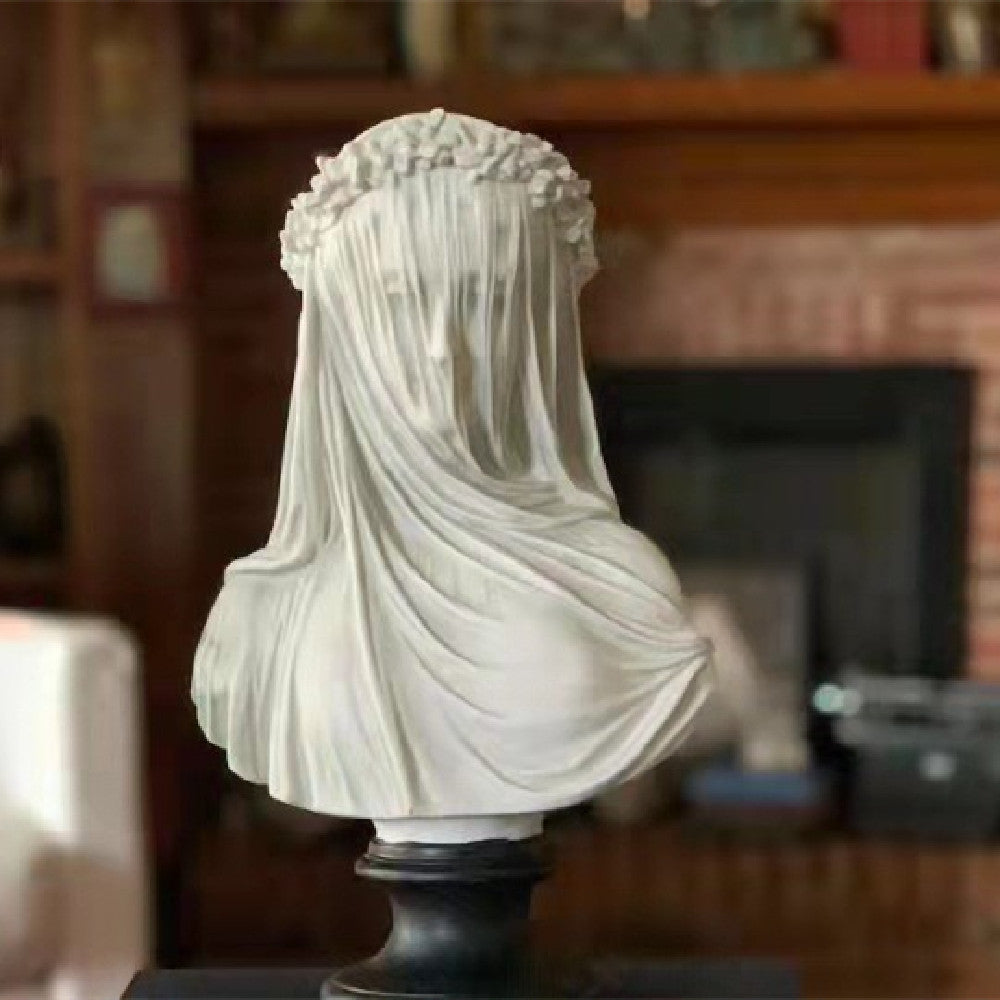 The Veiled Lady Gothic Sculpture Bust Curated Room Kits