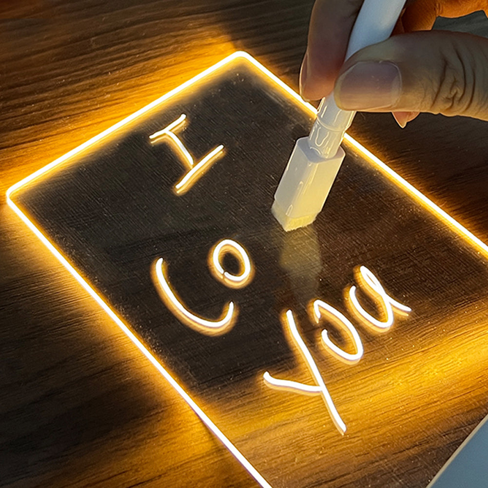 Creative Note Board Creative Led Night Light USB Message Board Holiday Light With Pen Gift For Children Girlfriend Decoration Night Lamp Curated Room Kits