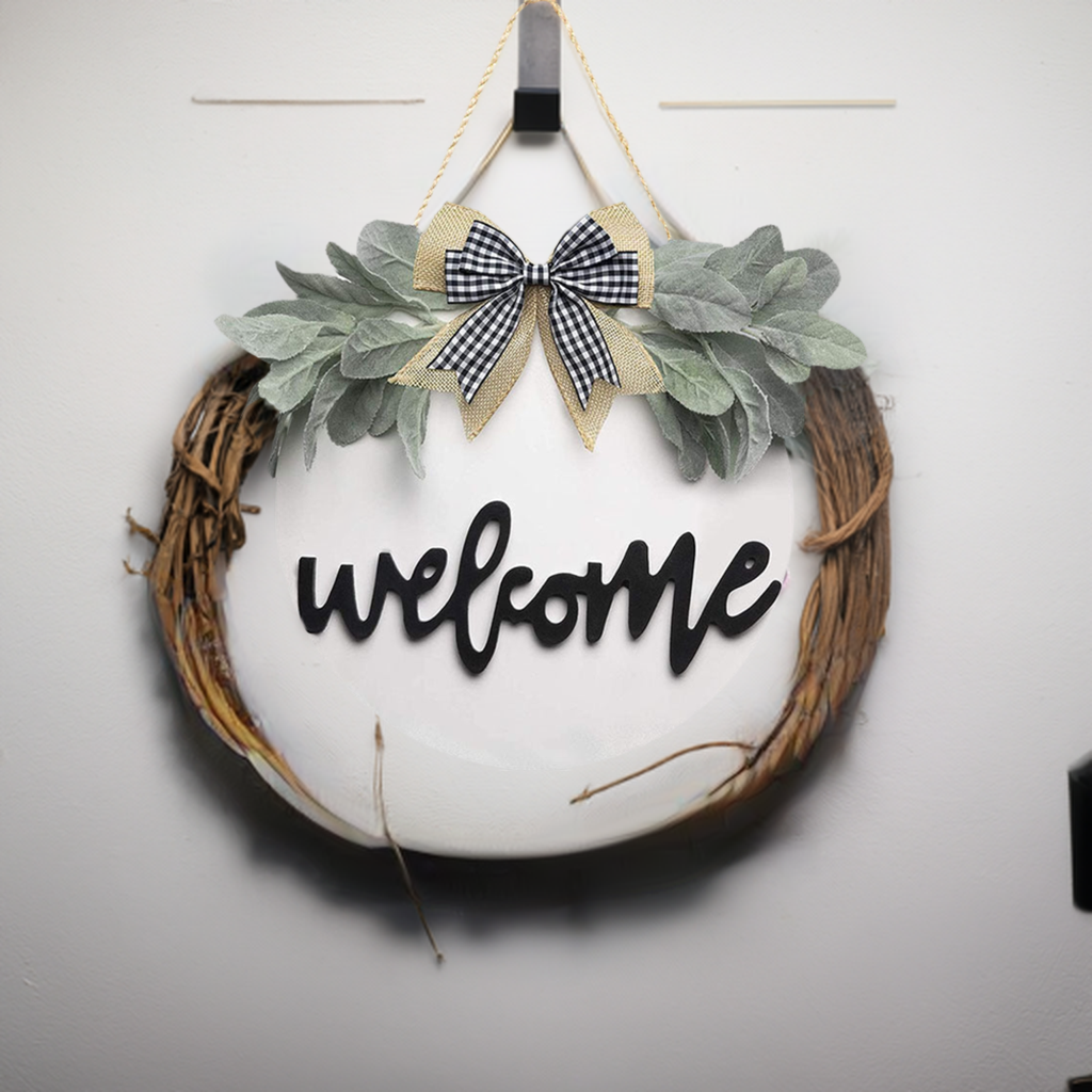 Welcome Wreath Sign For Farmhouse Front Porch Decor Rustic Door Curated Room Kits