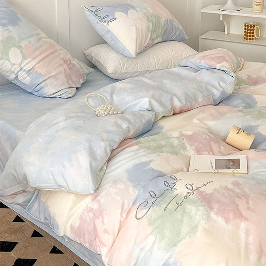 Washed Cotton Four-piece Bedding Set Curated Room Kits