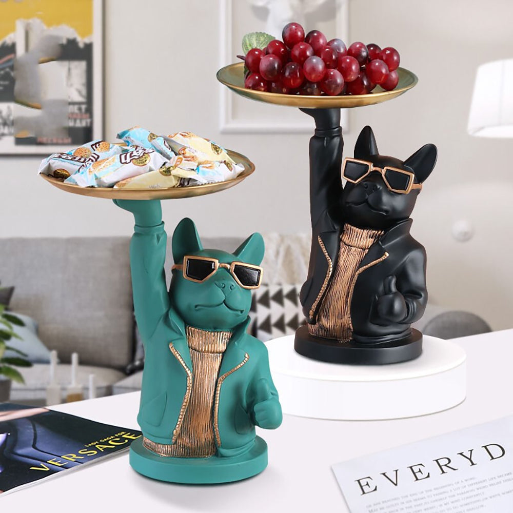 French Fighting Dog Tray Key Storage Tray Decorative Ornaments Curated Room Kits