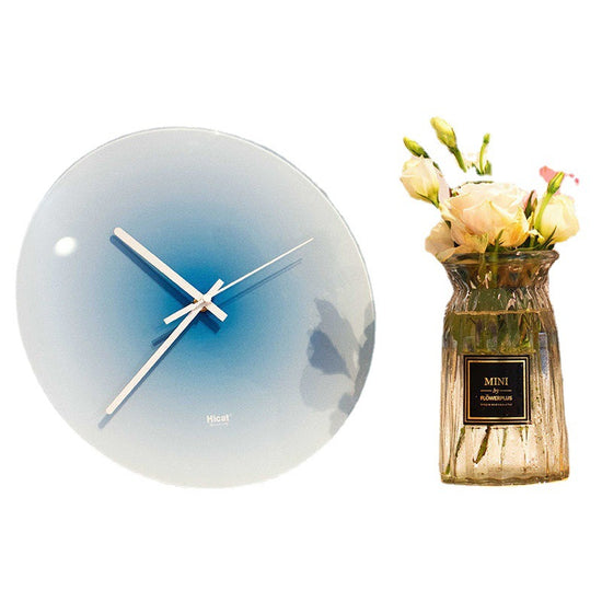 Nordic Light Luxury Living Room Punch-free Net Red Creative Glass Clock Curated Room Kits