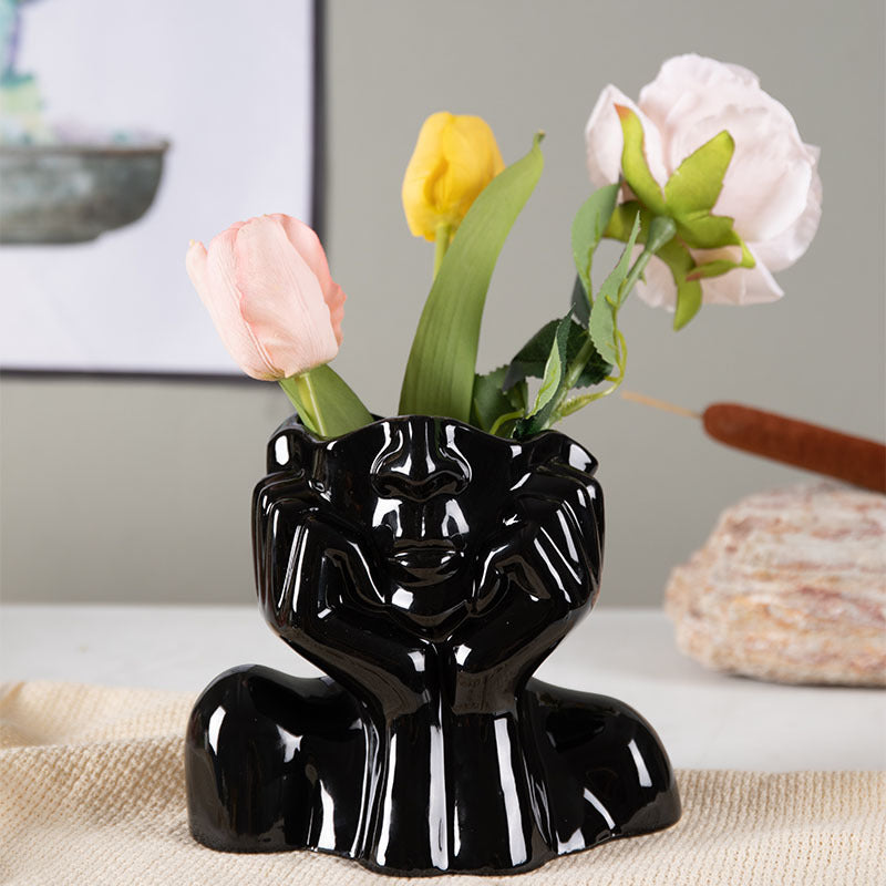 Home Decor Ceramic Vases Flower Vase  Sculpture Crafts Curated Room Kits
